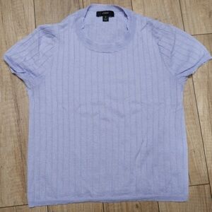 J. Crew Light Blue Ribbed Short Sleeve Top